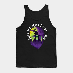 Happy Halloween Witch in the Full Moon Tank Top